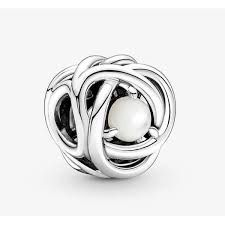 June White Mother of Pearl Eternity Circle Charm - 790064C04