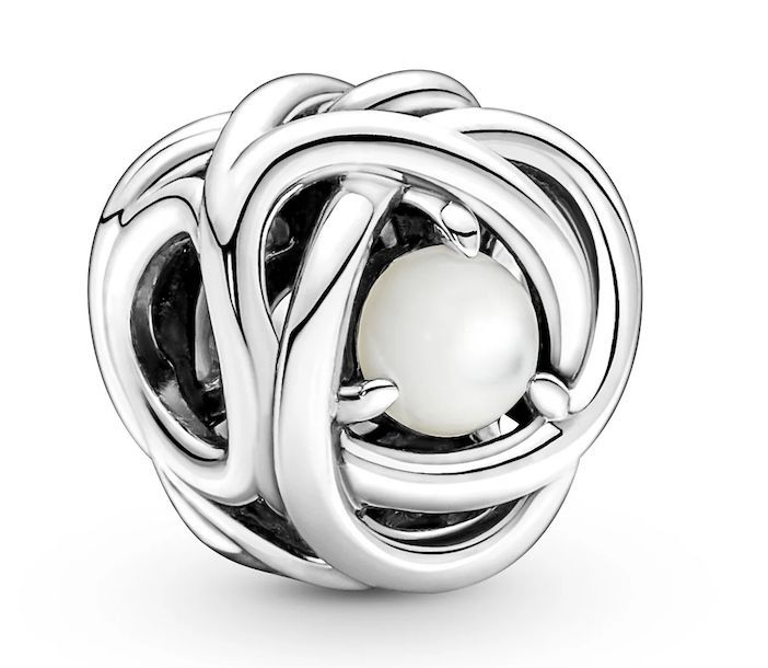 June White Mother of Pearl Eternity Circle Charm-790064C04