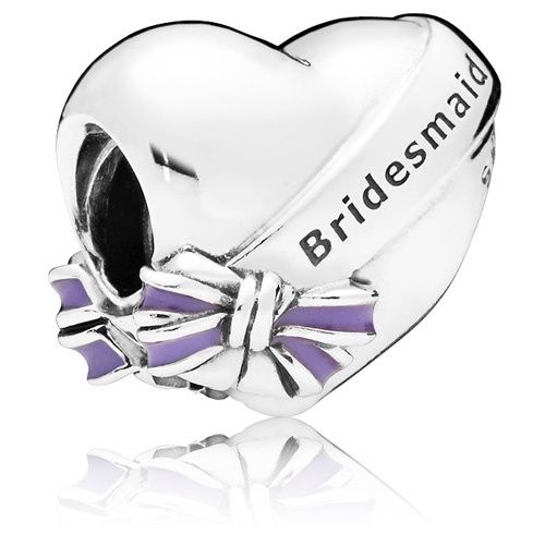 Bridesmaid Heart &amp; Bow Charm - 797272EN159