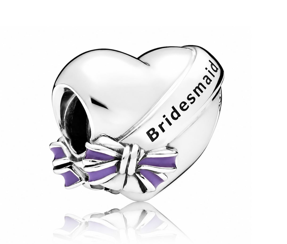 Bridesmaid Heart &amp; Bow Charm - 797272EN159