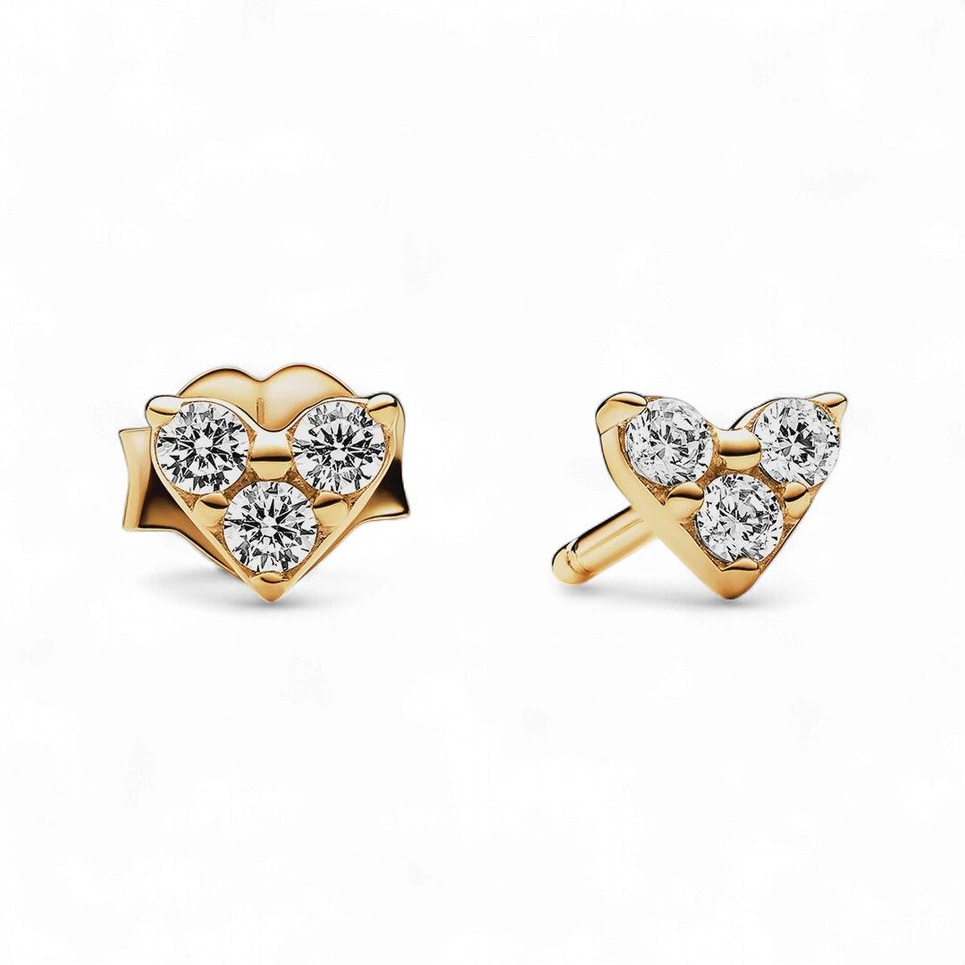 Pandora Triple Stone Heart Stud Earrings - 263003C01