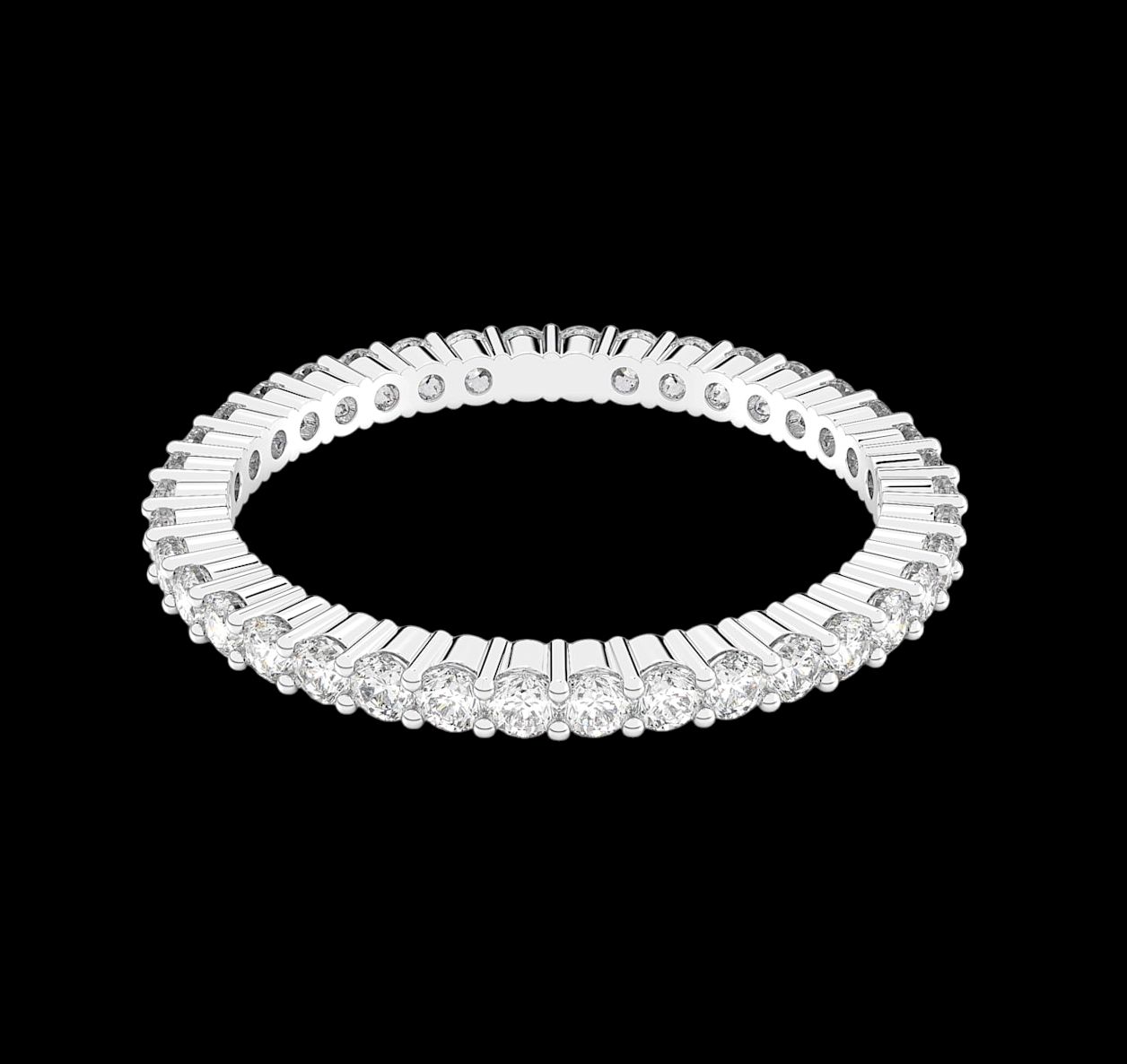 Matrix Vittore Ring Round Cut, White, Silver Finish-5007778