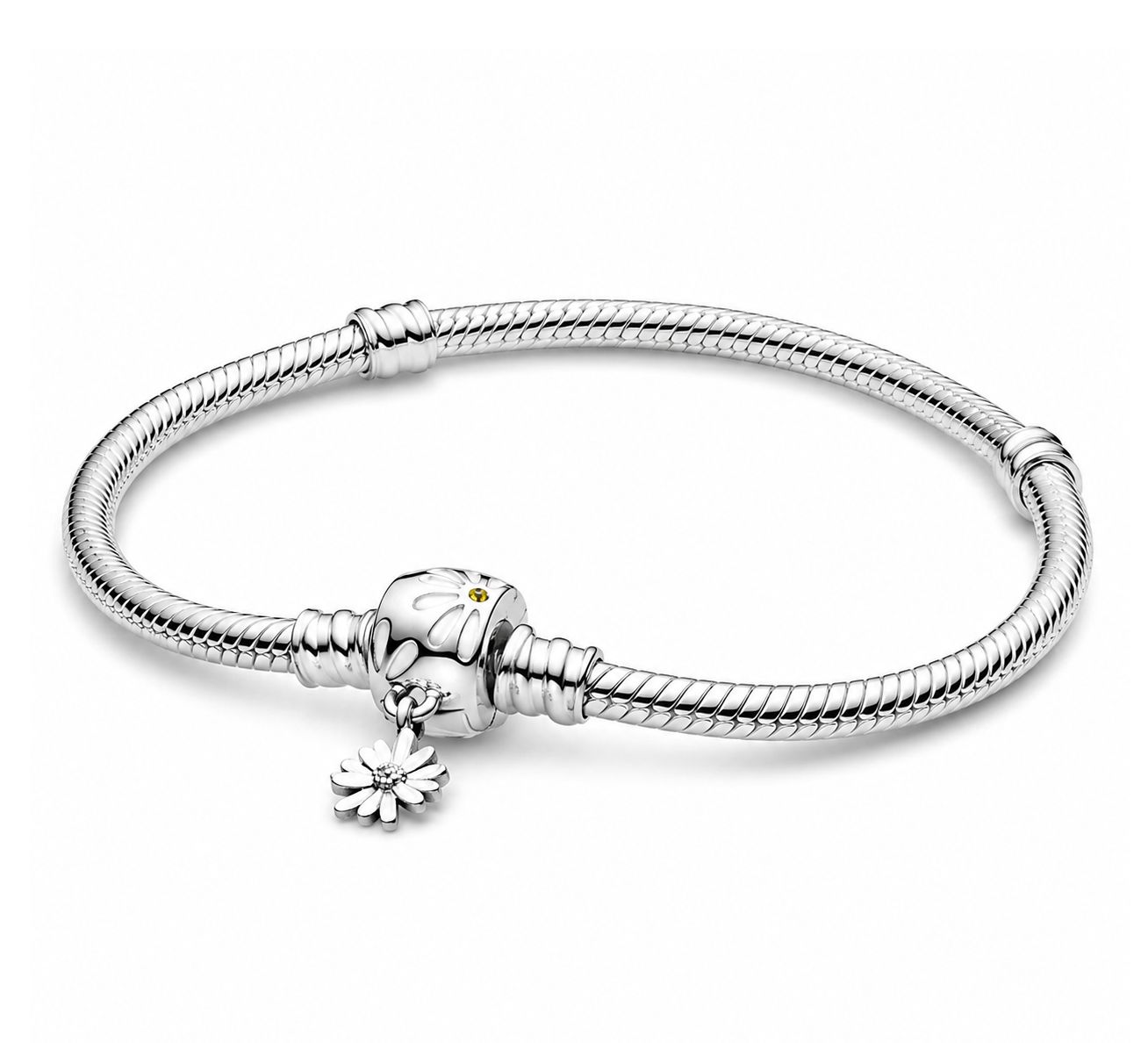 Daisy Flower Clasp Snake Chain Bracelet  - 598776C01