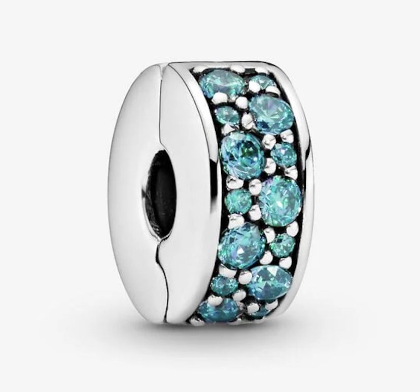 Teal Pavé Clip Charm-791817MCZ