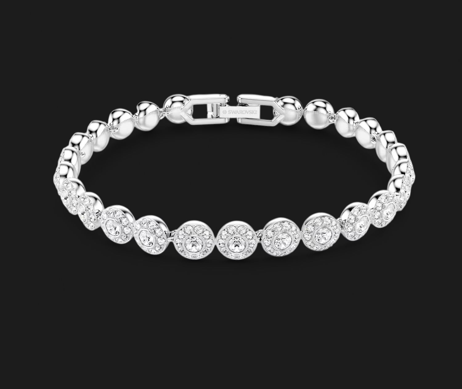 Angelic Tennis Bracelet, Round Cut, White (Size S) - 5071173