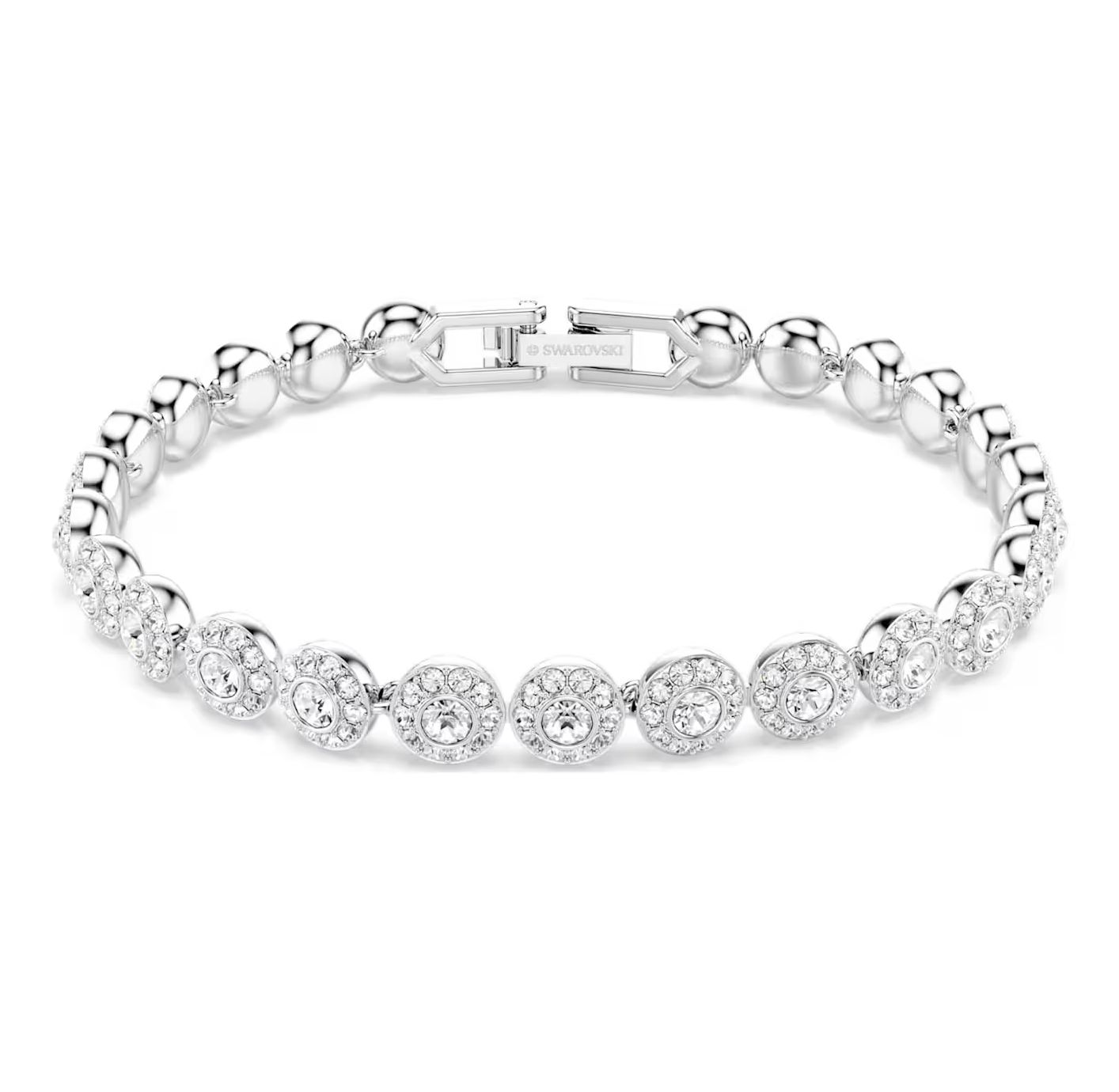 Angelic Tennis Bracelet, Round Cut, White-5071173