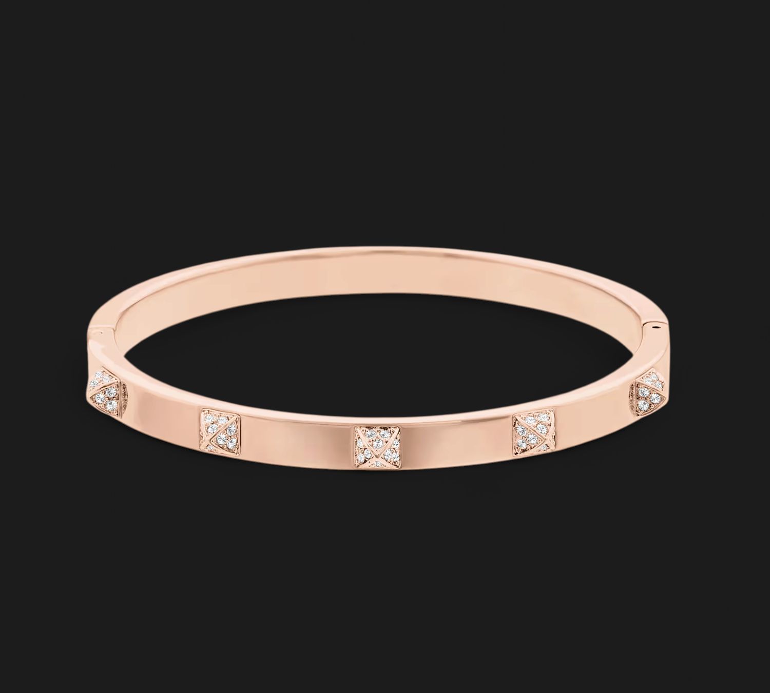 Tactic Bangle, White, Rose Gold, Size M-5098368