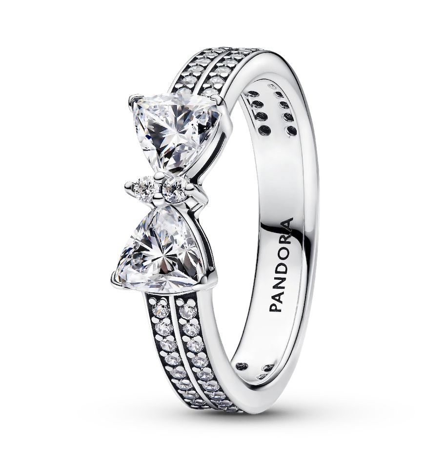 Sparkling Bow Double-Row Ring-193552C01
