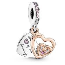 Entwined Infinite Hearts Double Dangle Charm - 781020C01