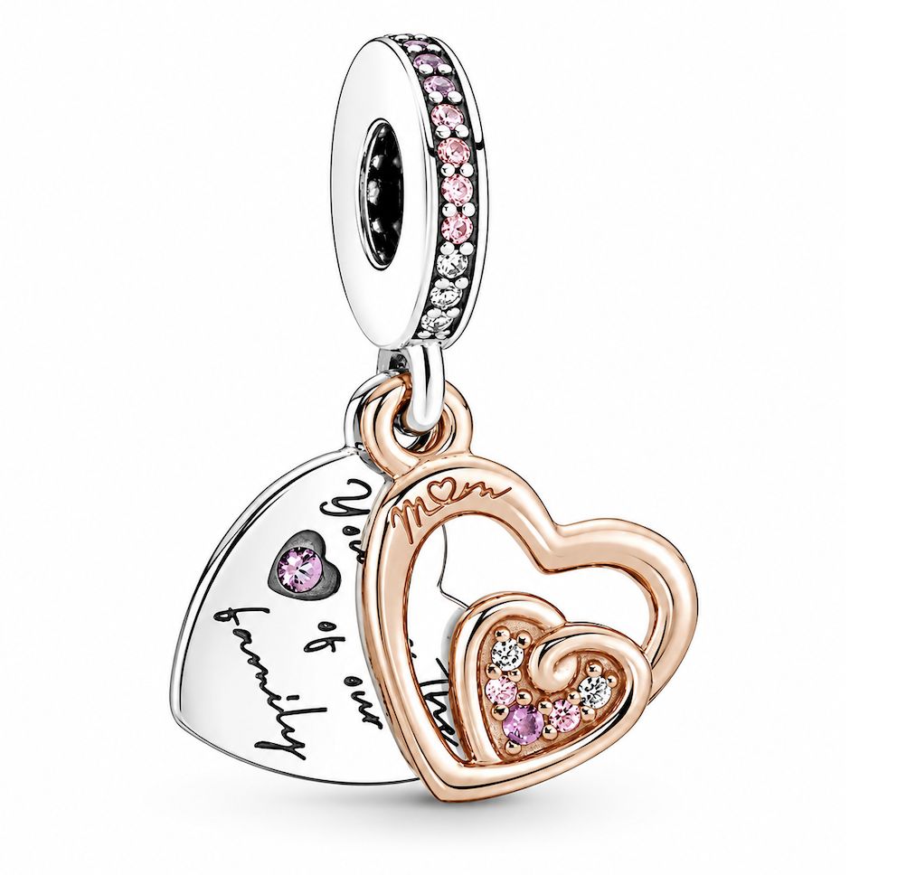 Entwined Infinite Hearts Double Dangle Charm-781020C01