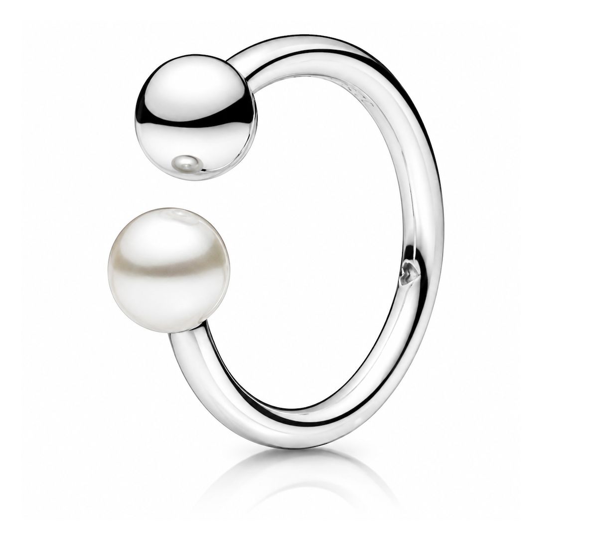 Bead &amp; Freshwater Cultured Pearl Open Ring-197573P