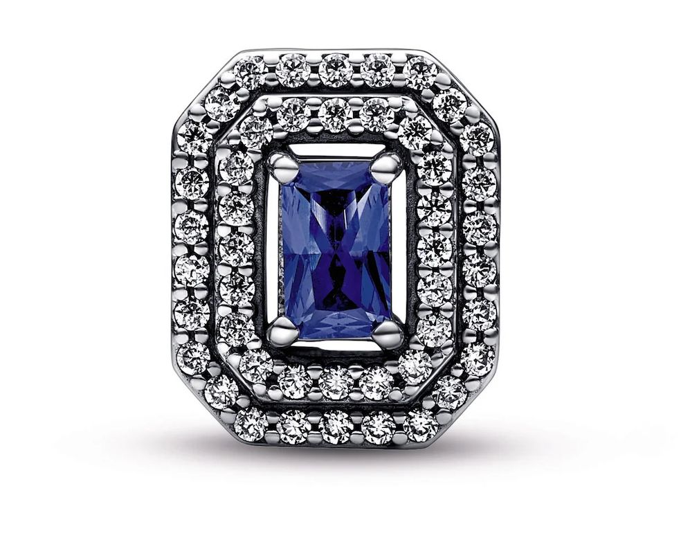 Blue Sparkling Levelled Rectangular Charm-792385C01