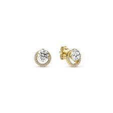 Sparkling Round Halo Stud Earrings - 261248C01