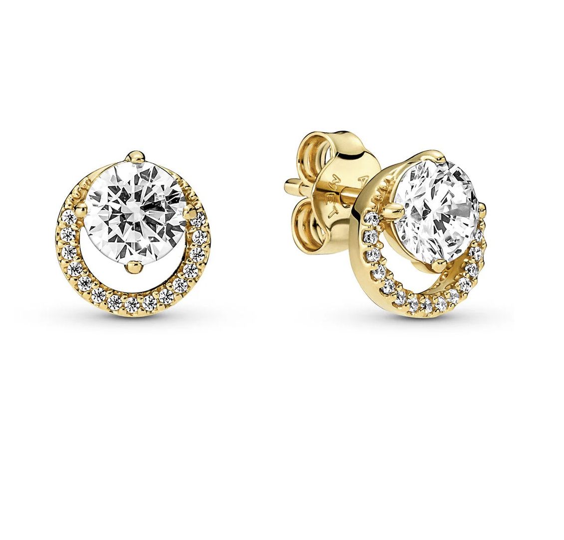 Pandora Sparkling Round Halo Stud Earrings - 261248C01