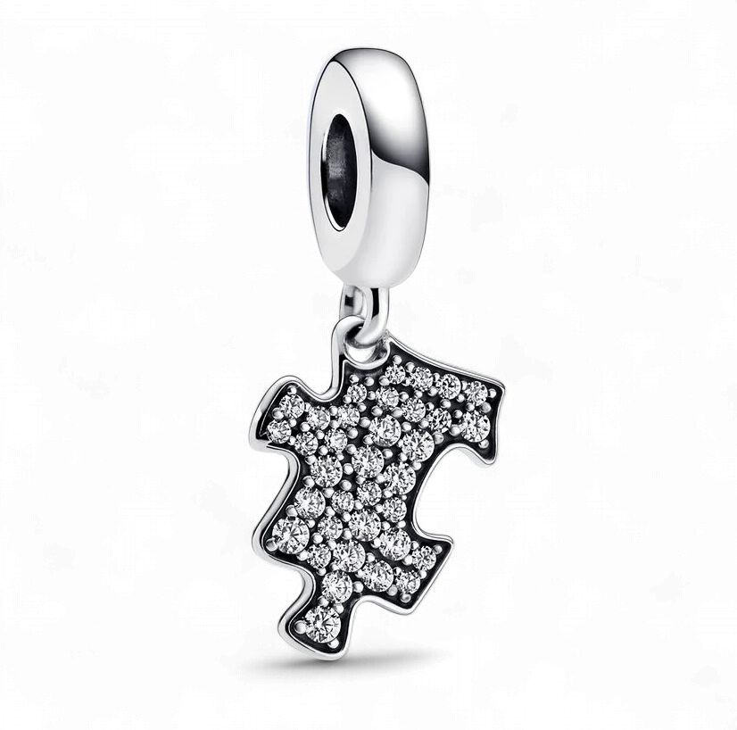 Sparkling Puzzle Piece Dangle Charm-792241C01