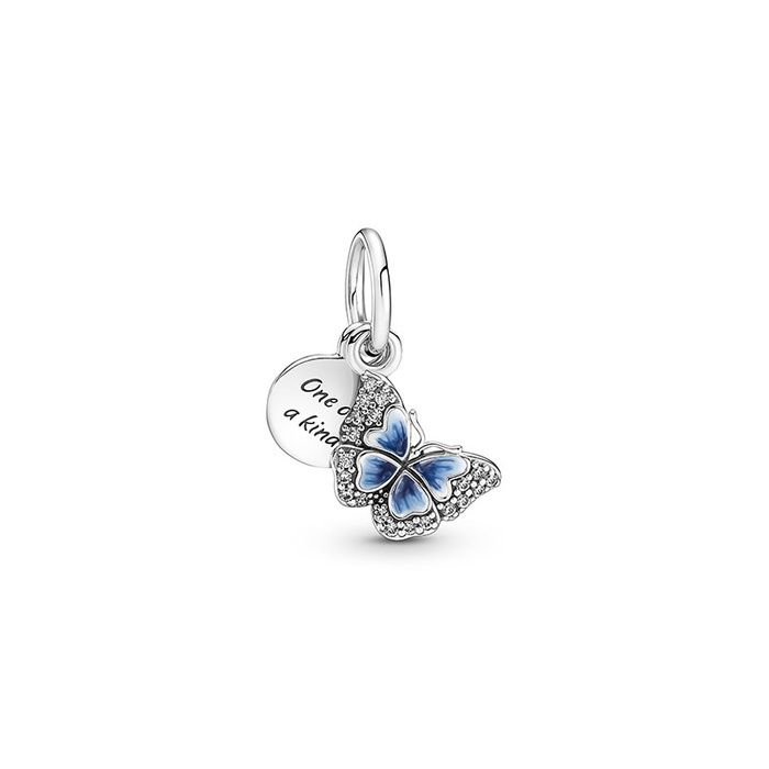 Blue Butterfly &amp; Quote Double Dangle Charm - 790757C01