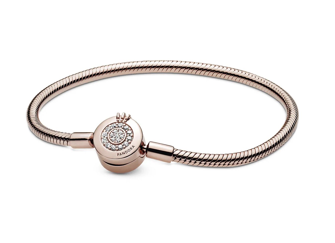 Sparkling Crown O Snake Chain Bracelet - 589046C01