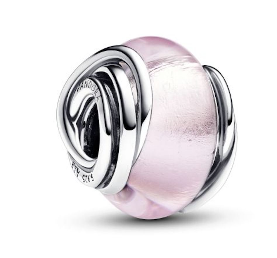 Encircled Pink Murano Glass Charm - 793241C00