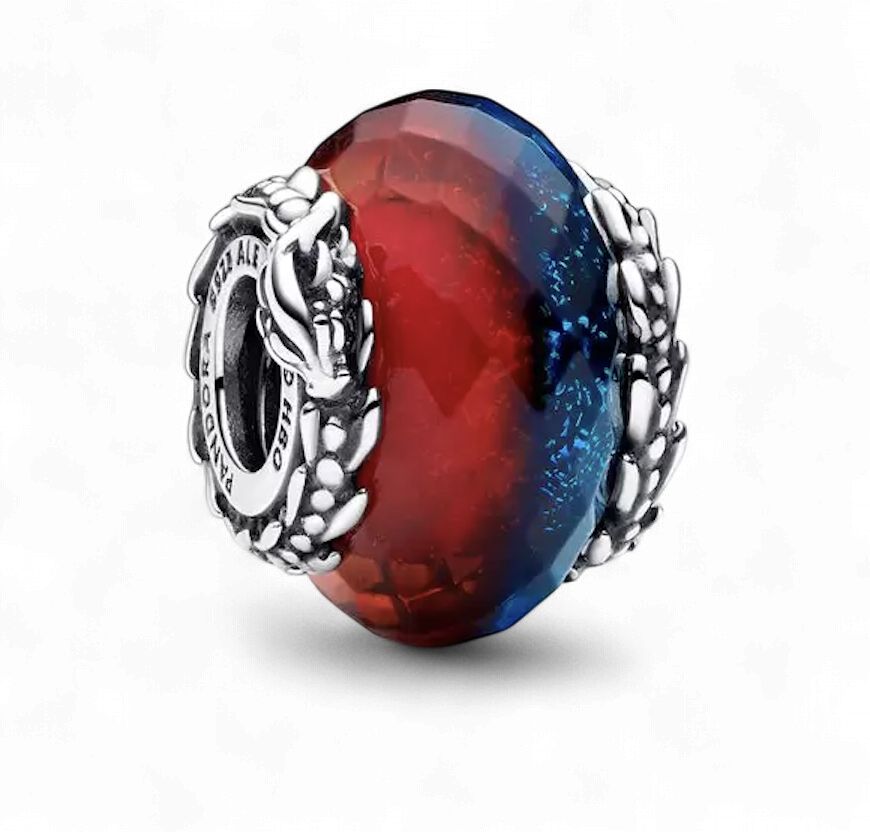 Game of Thrones Ice &amp; Fire Dragons Dual Murano Glass Charm-792966C00
