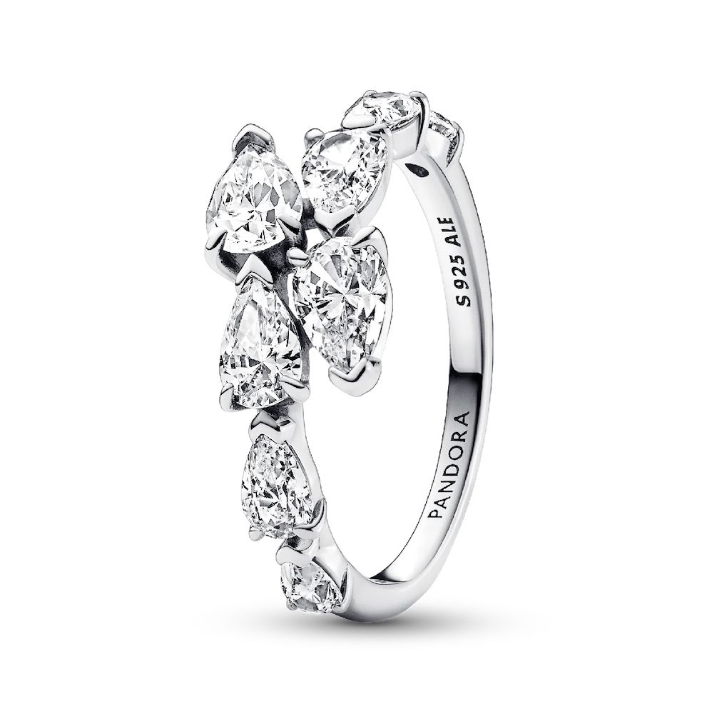 Sparkling Overlapping Band Ring-193004C01