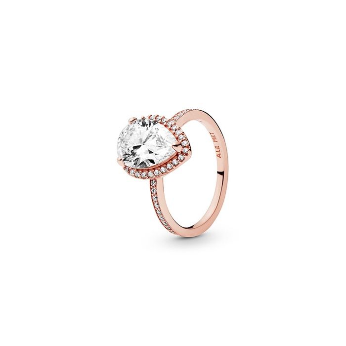 Sparkling Teardrop Halo Ring - 186251CZ