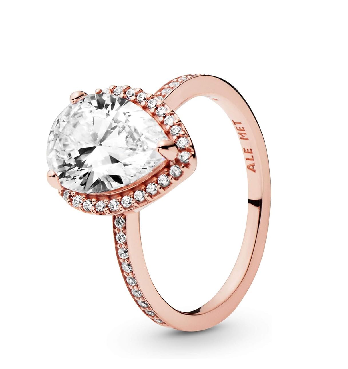 Sparkling Teardrop Halo Ring-186251CZ