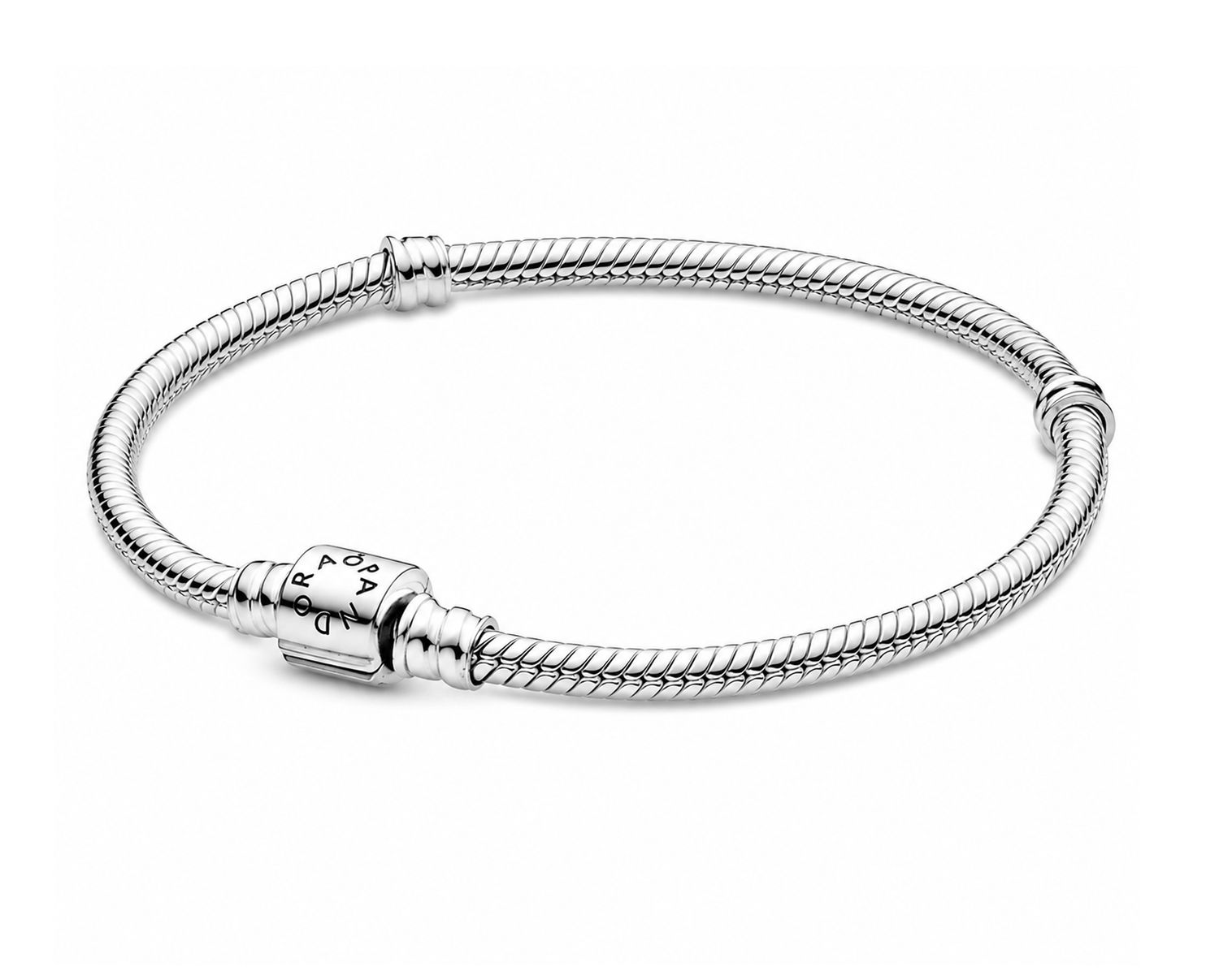 Pandora Moments Barrel Clasp Snake Chain Bracelet  - 590702HV