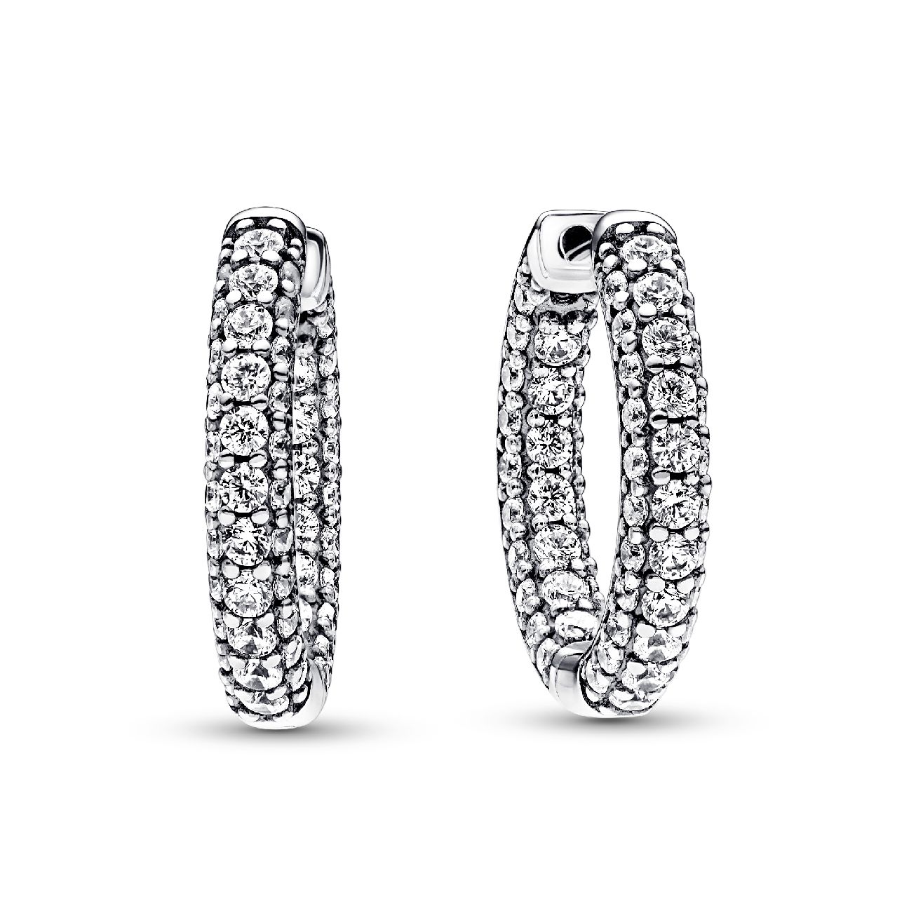 Pandora Timeless Pavé Single-Row Hoop Earrings-293016C01
