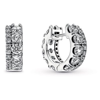 Double Band Pavé Hoop Earrings - 290058C01