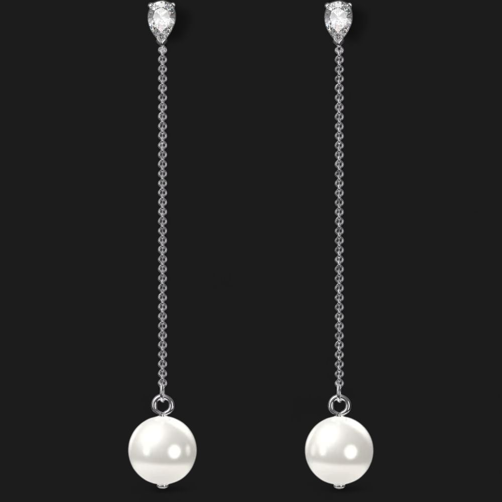 Treasure Earrings, White, Pearl - 5563290