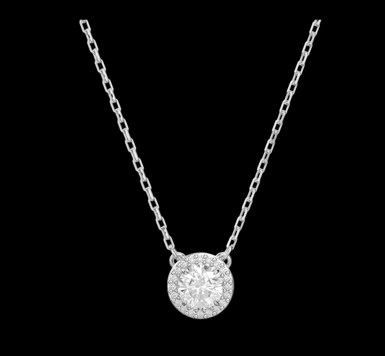 Constella Pendant, Round Cut, Pavé, White-5636264