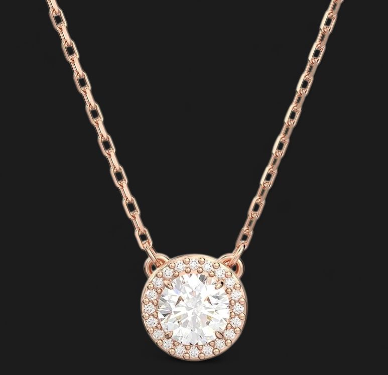 Constella pendant, Round cut, Pavé, White- 5636272