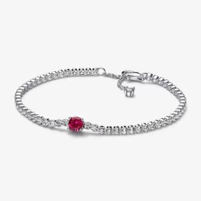 Red Sparkling Round Pavé Tennis Bracelet  - 592403C01