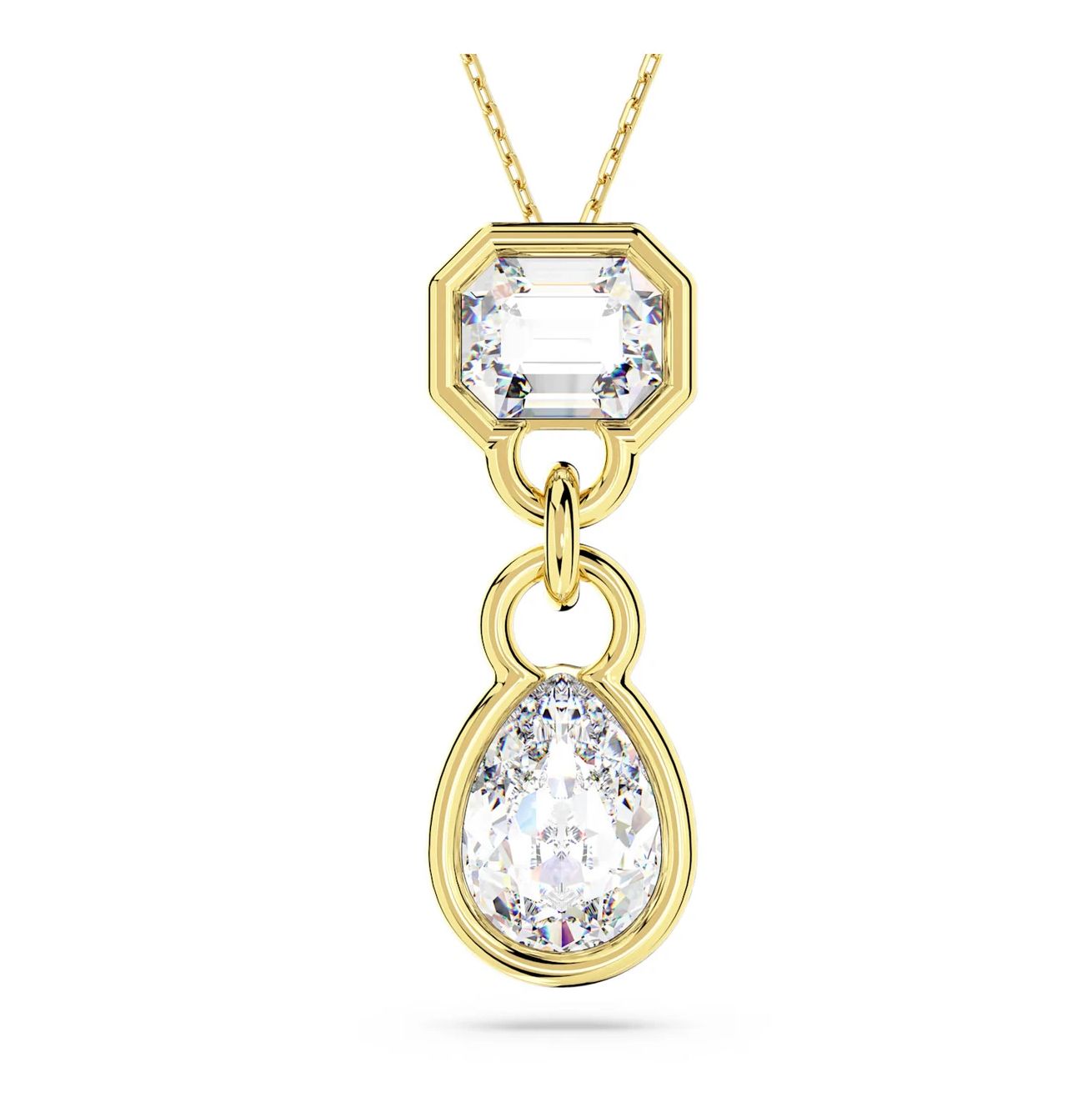 Dextera Pendant, Mixed Cuts, White, Gold-Tone-5663339