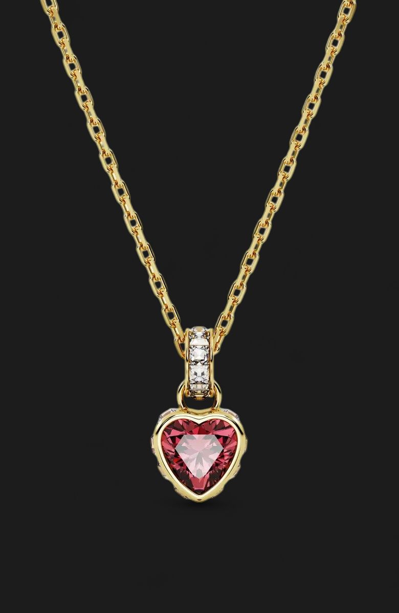 Chroma Pendant Heart, Red, Gold-tone-5648750