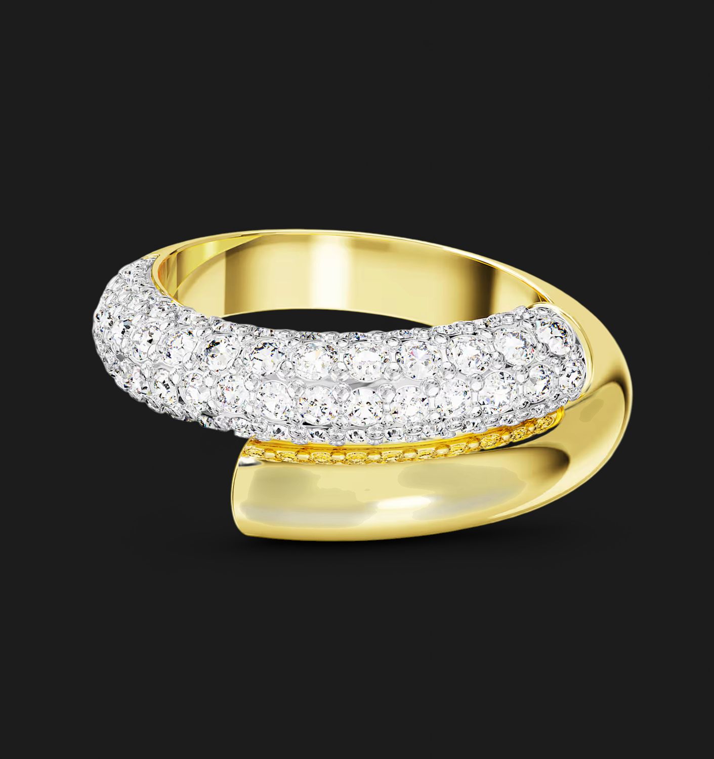 Dextera Ring, White, Gold-Tone (Size 55) 5668814