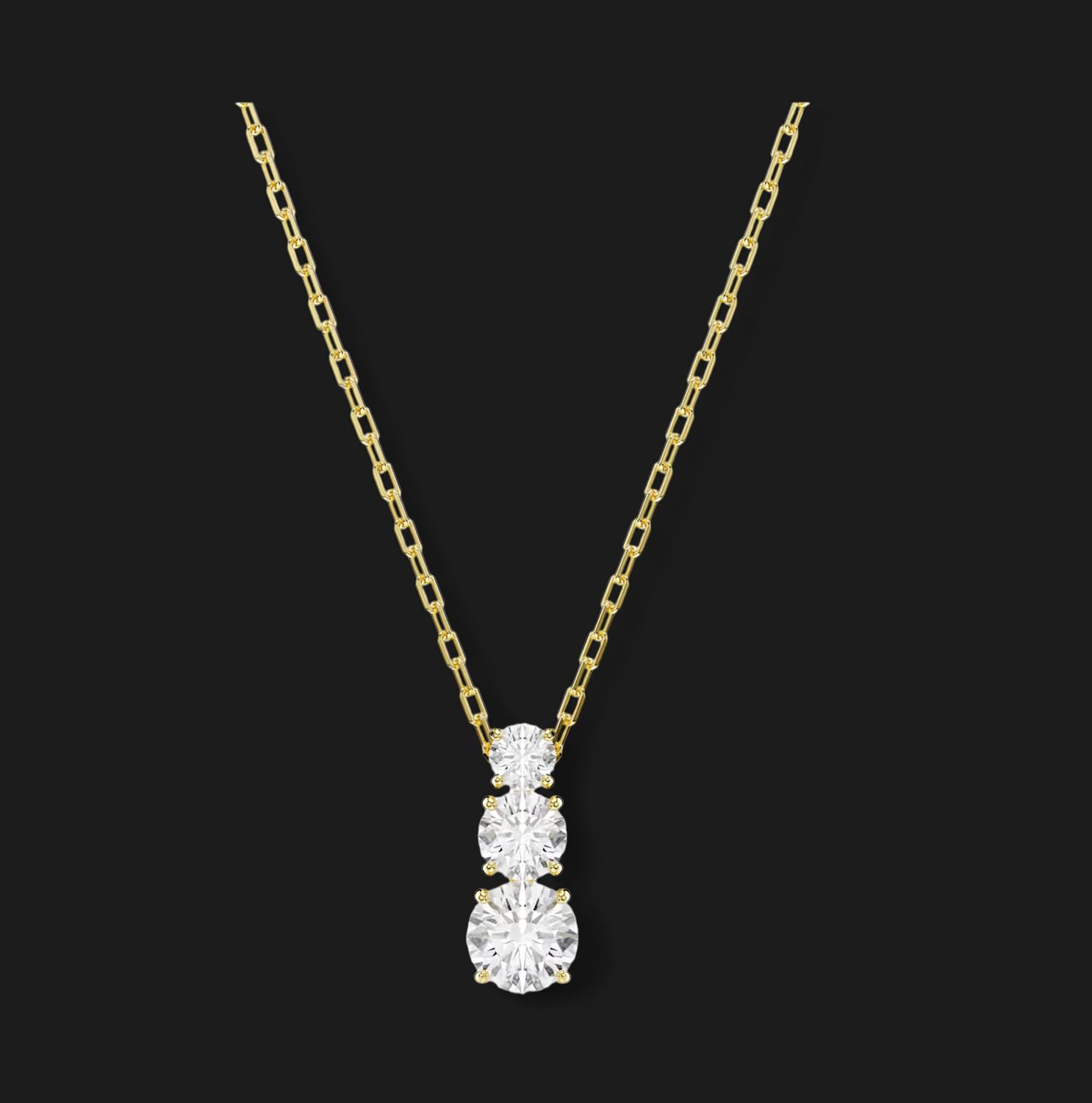 Stilla Attract Pendant, Round Cut, Gold Tone - 5723298