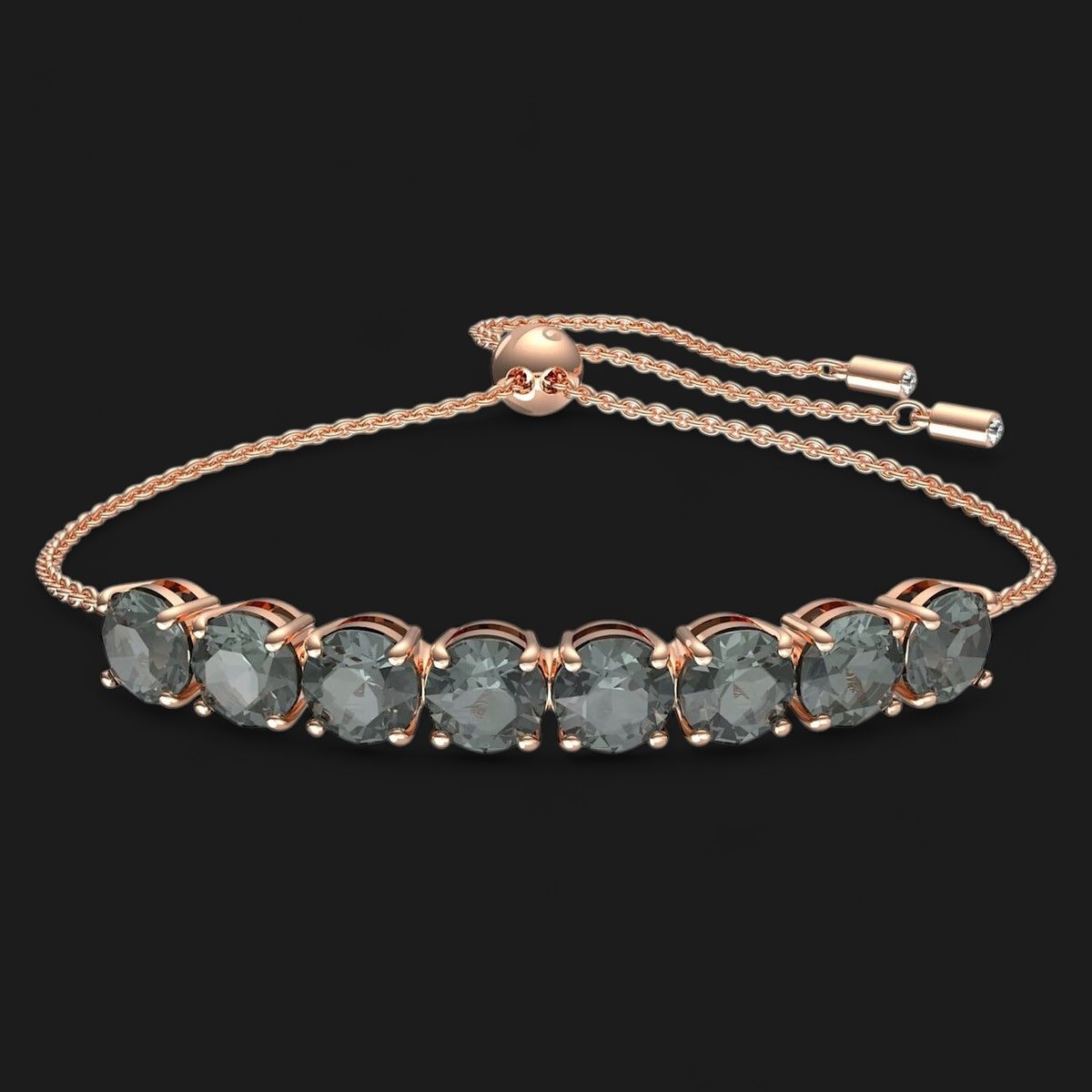 Exalta Bracelet, Black, Rose Gold-Tone- 5643749