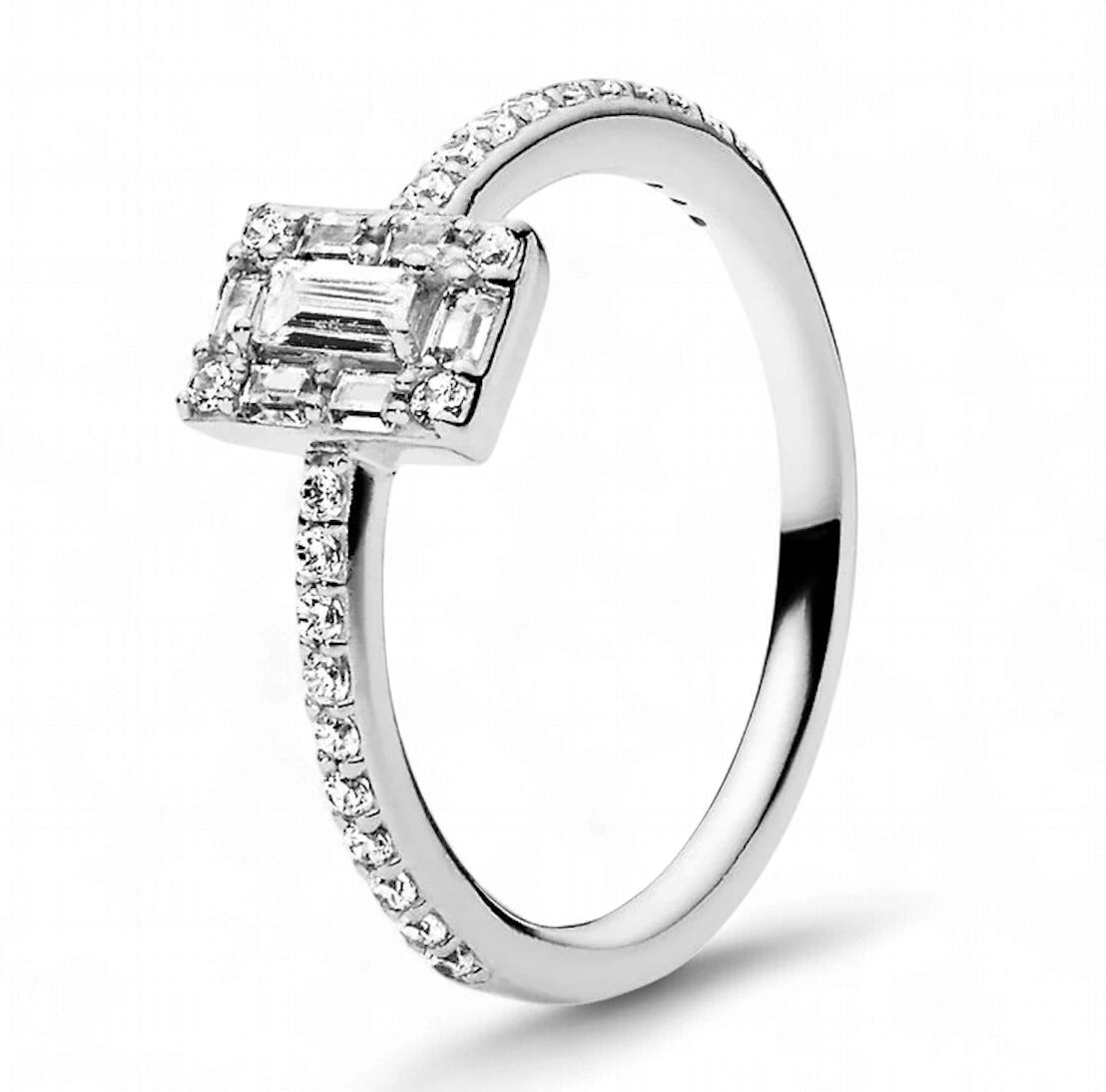 Sparkling Square Halo Ring-197541CZ
