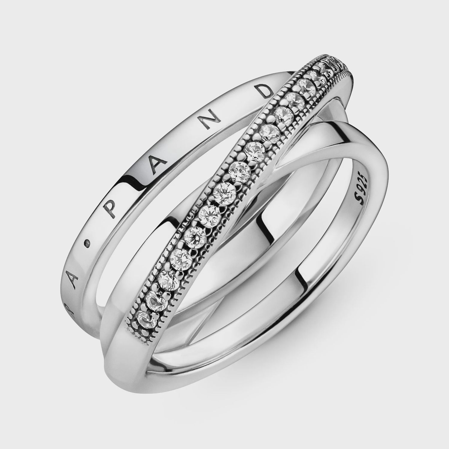 Crossover Pavé Triple Band Ring - 199057C01
