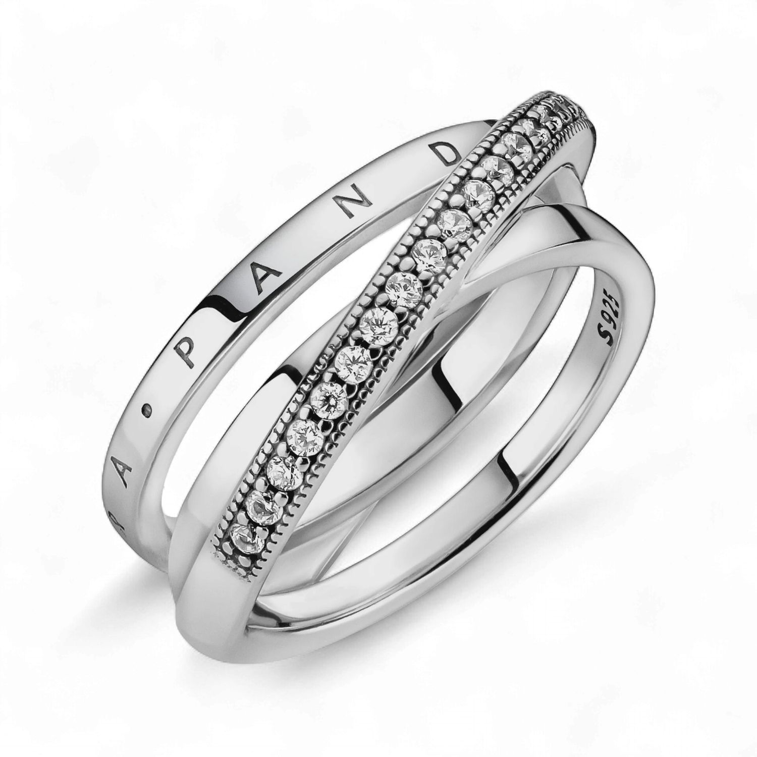 Crossover Pavé Triple Band Ring - 199057C01