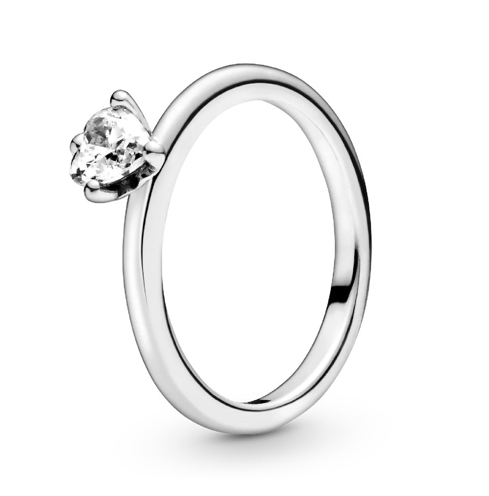 Clear Heart Solitaire Ring-198691C01