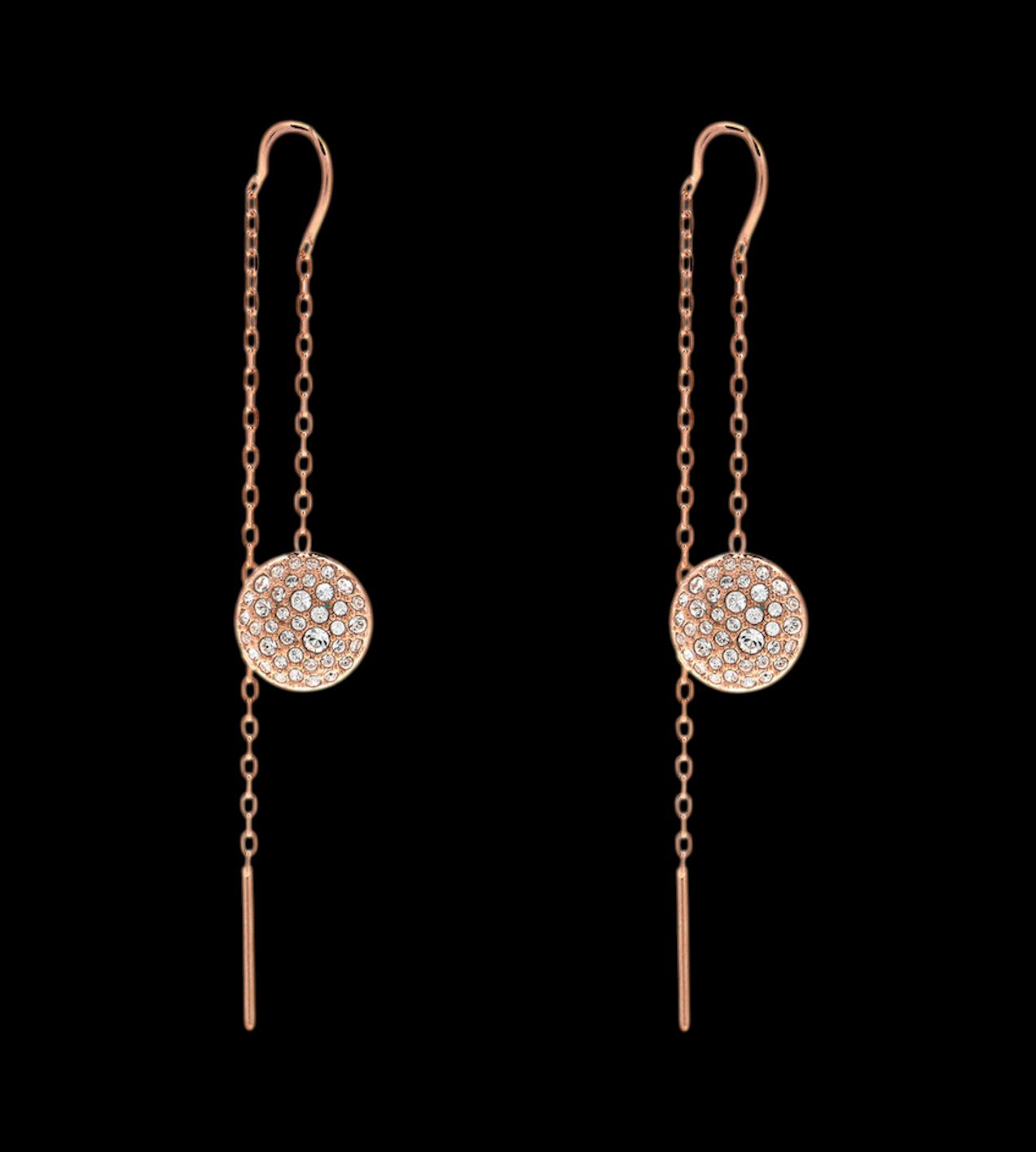 Meteora Drop Earrings, White, Rose-Gold- 5689427