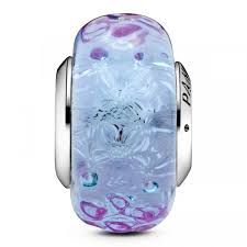 Wavy Lavender Murano Glass Charm - 798875C00