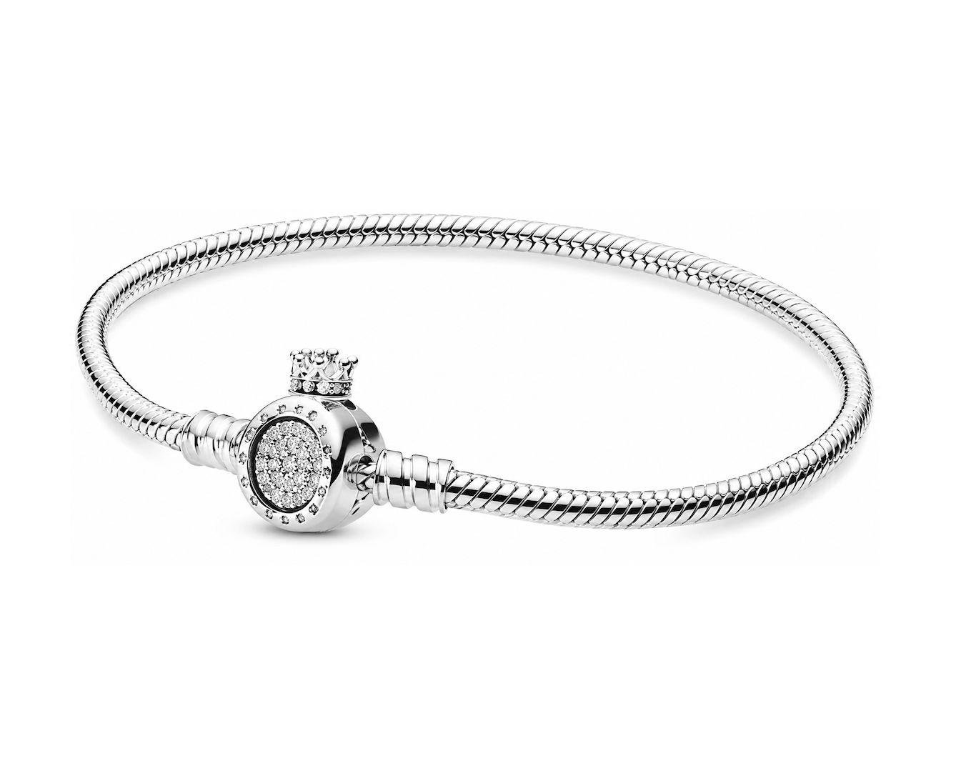 Pandora Crown O Clasp Snake Chain Bracelet - 598286CZ
