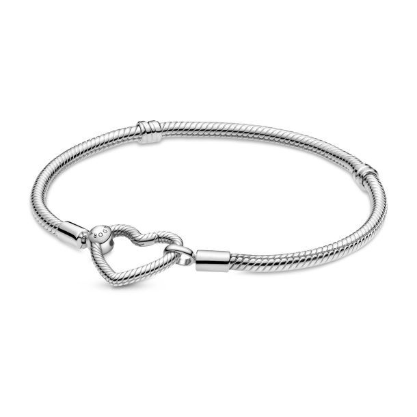 Pandora Heart Closure Snake Chain Bracelet  - 599539C00