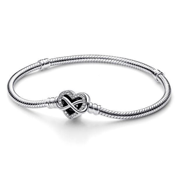 Pandora Infinity Heart Clasp Snake Chain Bracelet  - 592645C01