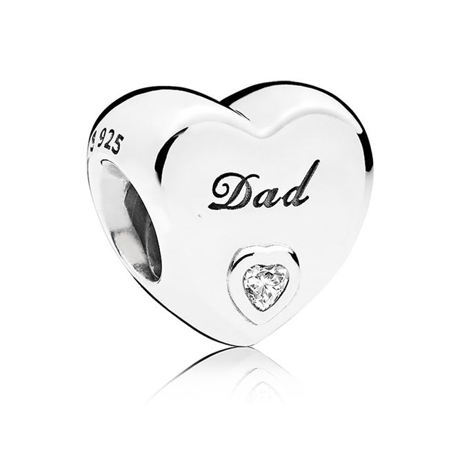 Dad Heart Charm-796458CZ