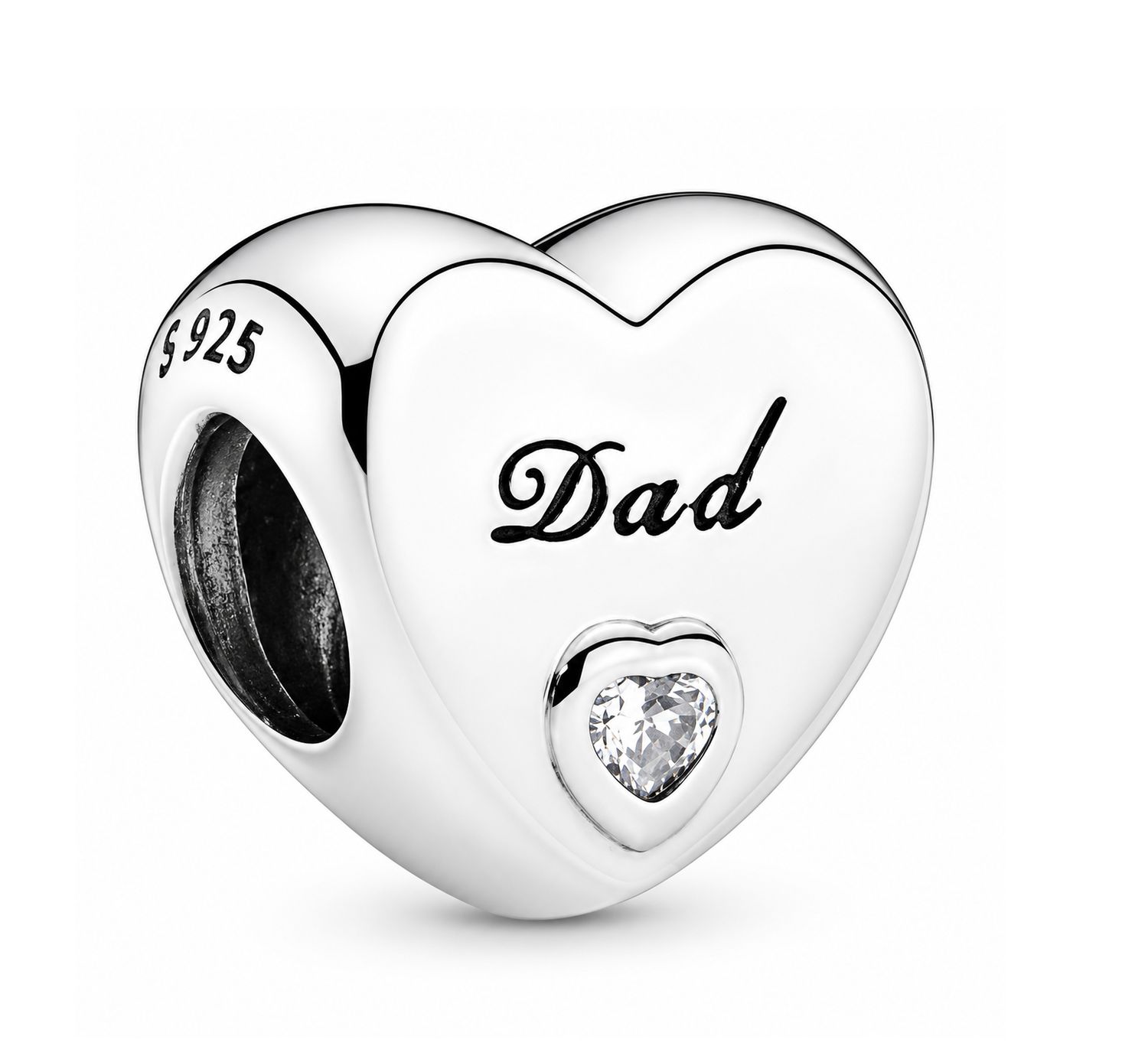 Dad Heart Charm-796458CZ