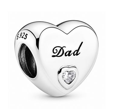 Dad Heart Charm-796458CZ